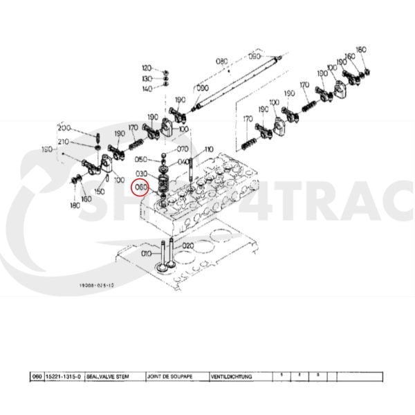 Joint de queue de soupape Kubota Z750 | D1402 | V1902 | D1403 – D1703 | V2203 | CS100 Hinomoto | Yanmar TNV88