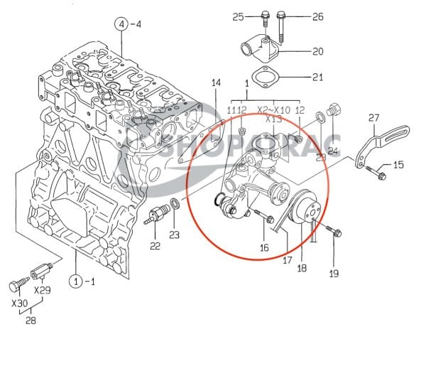 Wasserpumpe Yanmar 3TNE82 | Shop4Trac