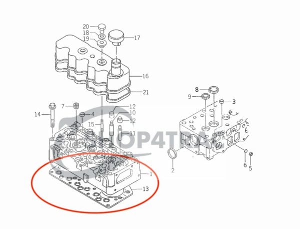 Uszczelka głowicy Iseki Landhope TU240 - TU220 | TL2100 - TL2500 | Bolens G272 - G274 | Sklep4Trac