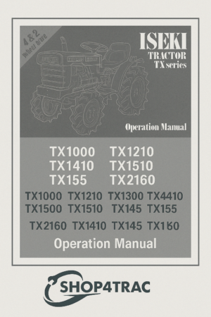 Handbuch Iseki TX1000 | TX1210 | TX1300 | TX1500 | TX1410 | TX1510