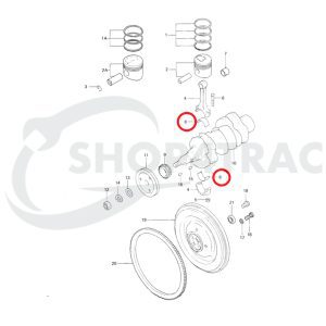 Palier de bielle | coussinet de palier Iseki, Mitsubishi K3 | Moteur K4 | Shop4Trac