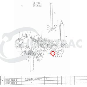 Collettore di scarico Kubota L175, L185, L1500, L1501 | Shop4Trac