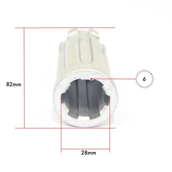 Reductor de toma de fuerza | adaptador 1″ 1/8 (6 estrías) a 1″ 3/8 (6 estrías)