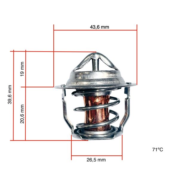 Termostat Kubota D1005 – D1305 | V1305 – V1505 | V2203 | Z482 – Z602 | Shibaura | 44 MM
