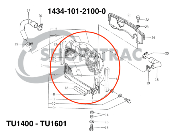 Radiador Iseki TU 1400-1600 | TX1410-2160 | Tienda4Trac