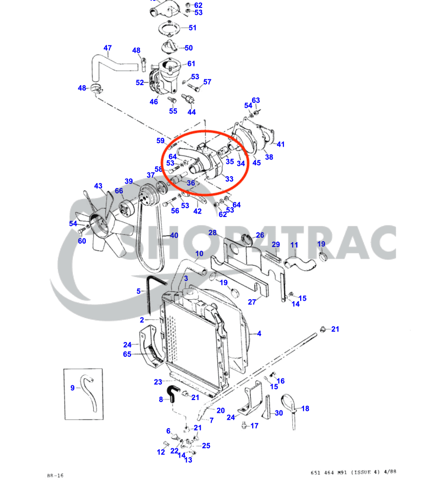 Pompa dell'acqua Hinomoto C174 | C172 | C144 | C142 | Toyosha | Shop4Trac