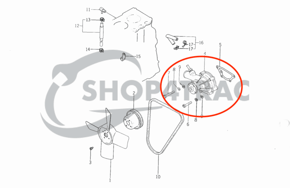 Pompa wodna Iseki TU do 18PK K3A | K3B | K3C | K3D | K3E | K3F | Sklep4Trac