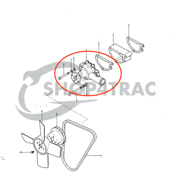 Water pump Iseki TX1000 | TX1300 | TX1500 | KE70 | KE75 | Shop4Trac