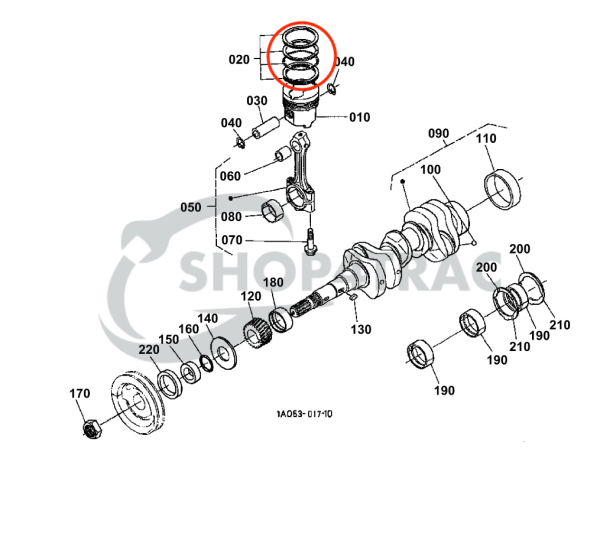 Pierścienie tłokowe Kubota D1703M-DI | D1803M-dI | V2203M-DI | Silnik V2403M-DI