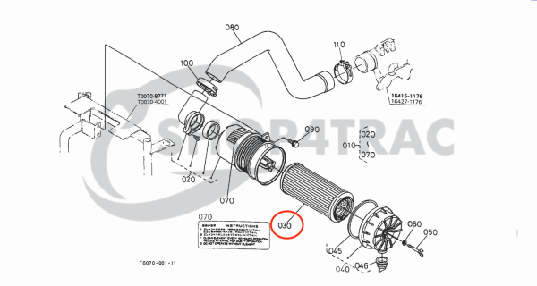 Luchtfilter Kubota L2500 – L4630 | GL201 – GL467 | Denyo | Mitsubishi