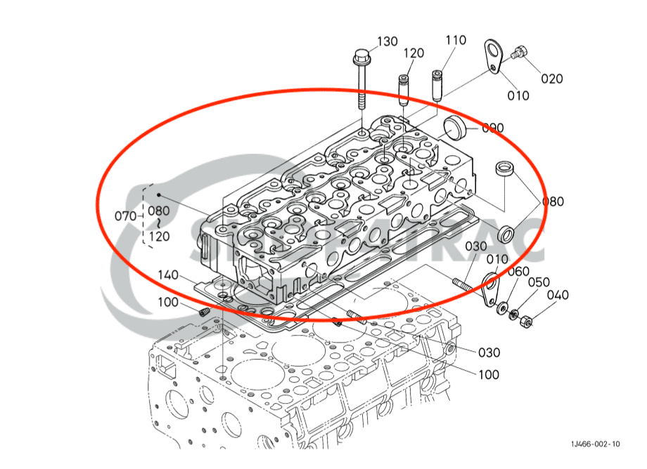 たけし Cylinder Block 1G799-01012 for Kubota Engine V2203 Tractor