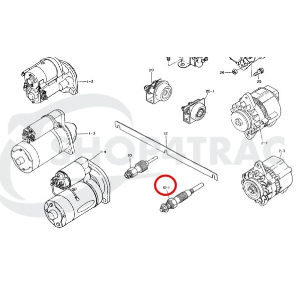 Gloeibougie | Gloeispiraal Iseki TE TL TU type 2 | Shop4Trac