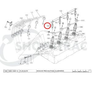 Glow plug | Glow coil Kubota Z482 | V1405 | V1505 | V1903 | D662 | D722 | D905 | D1105 | Shop4Trac