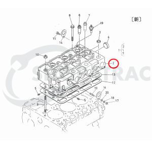 Cilinderkop Kubota D1302 | D1402 | D1402-L | D1402DIA | 3D85 | Shop4Trac
