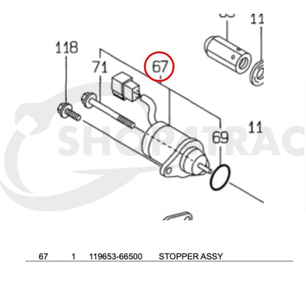 Solenoide | Elettrovalvola di arresto | Valvola di intercettazione carburante Yanmar 1503ES-12S5SUC5S | AF17 – AF330 | KE13 – KE-60 | RS27 – RS330
