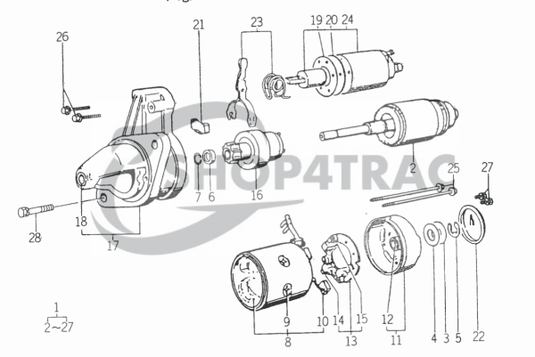 Starter motor Iseki TM- TXG - SF | E3100-3112 | 228000-8160 | Shop4Trac