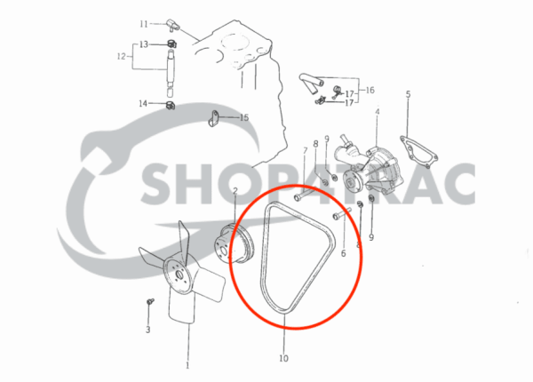 Cinghia trapezoidale Iseki TX1410 TX1510 | TU120 - TU170 | SIAL | Kubota A15 - A19 | Shop4Trac
