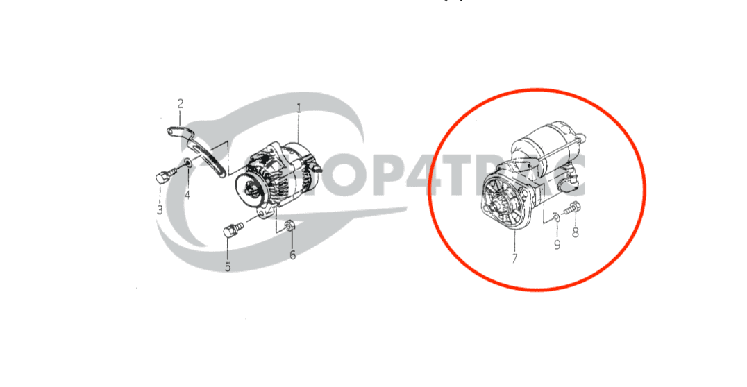 Motor de arranque Iseki 2AA1 | TS1610 - TS1910 | TL | asistencia técnica | TU | Bolens G192 - G244 | Tienda4Trac