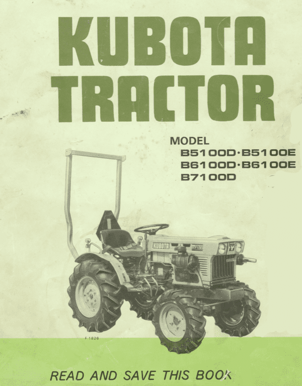 Manuel d'utilisation Kubota B5100 | B6100 | B7100