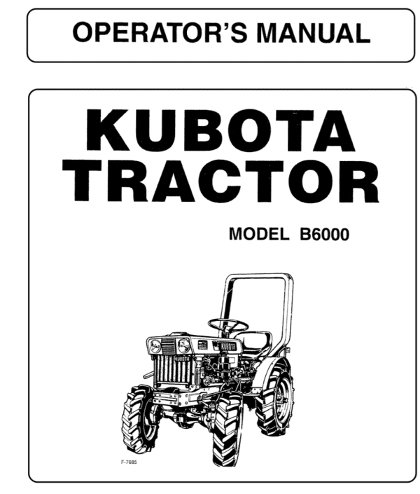 Manual Kubota B6000 | Zen-noh ZB6000