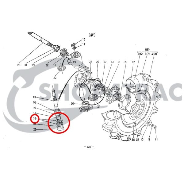 Junta axial Eje delantero Kubota L1501 | L1801 | L2201 | BZ1321E | Tienda4Trac