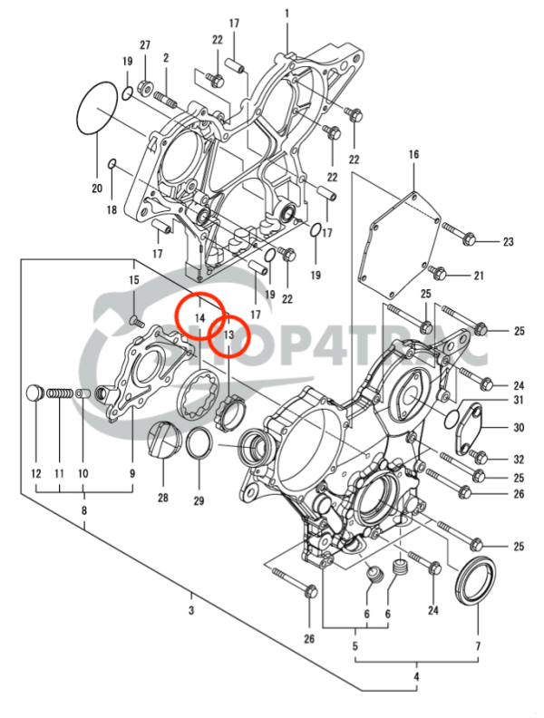 Motorölpumpe Yanmar 3TNV76 | 3D76 | 3TN76 | Shop4Trac