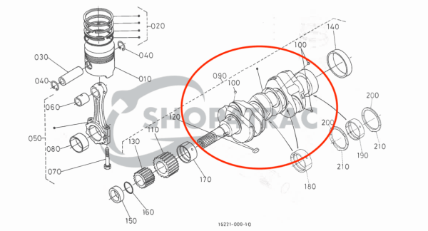 Wał korbowy Kubota D1105 | D1105-E2B | D1105-E3B | D1105-E4B | Shop4Trac