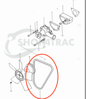 V-snaar TU1700 - TU2101 | Iseki TX1000 | Shop4Trac