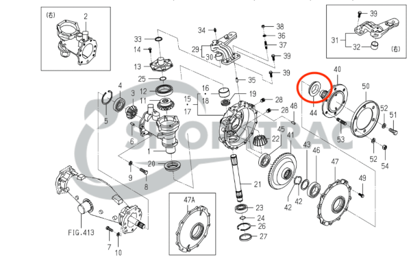 Iseki keerring vooras TA290 - TA320 | BQ3160E | Shop4Trac