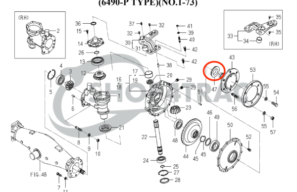 Iseki keerring vooras TA290 - TA320 | BQ3160E | Shop4Trac