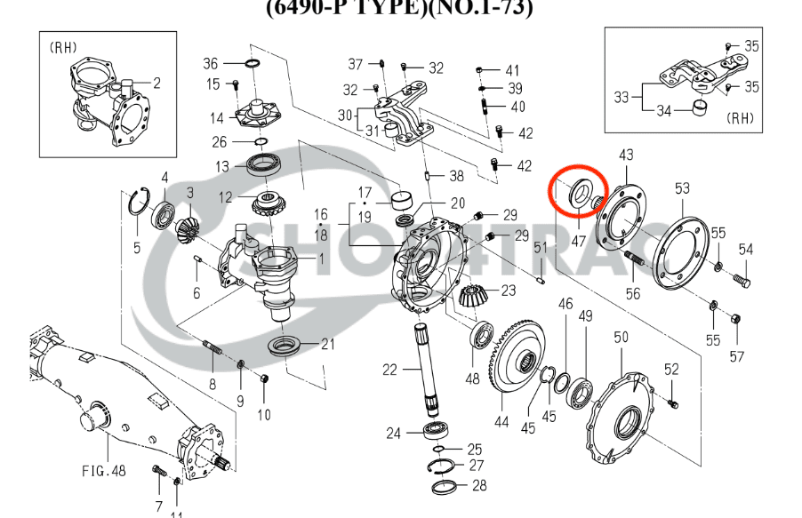 Iseki seal front axle TA290 - TA320 | BQ3160E | Shop4Trac