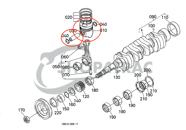 Piston D1403 | V1903 | V1903-B | V1903E | 4D80 | Shop4Trac