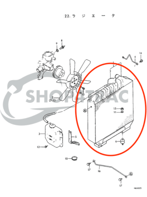 Radiatore Yanmar F20 - F255 | FX20 - FX255 | Shop4Trac