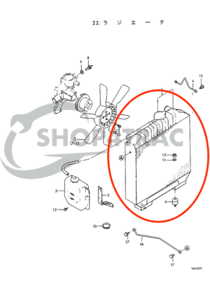 Kühler Yanmar F20 - F255 | FX20 - FX255 | Shop4Trac
