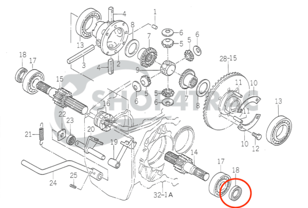 Sceau à huile de différentiel – PTO TE3210 – TE4270 | TU1700 – TU2101F | TX1000-TX2160F | TC30458 | Essieu avant Yanmar