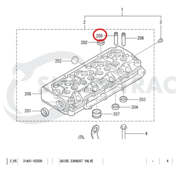 Prowadnica zaworów Mitsubishi Exhaust S3L | S4L | S3L2 | S4L2