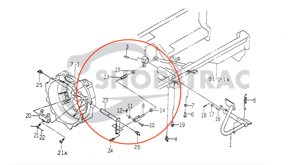 Koppelingskabel Iseki TU120 – TU177 | TU180 – TU257 | TU320 – TU324