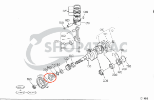 Paraolio Albero a gomiti anteriore Kubota Z750 - Z851 | D1100 - D1803 | V1100-V2403