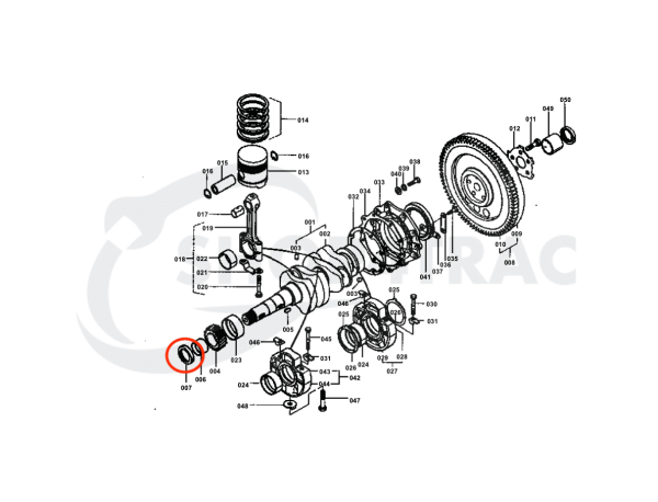Kubota ZL600 | B6000 – B7000 | Zen-noh ZB6000 – ZB7000 Crankshaft seal front