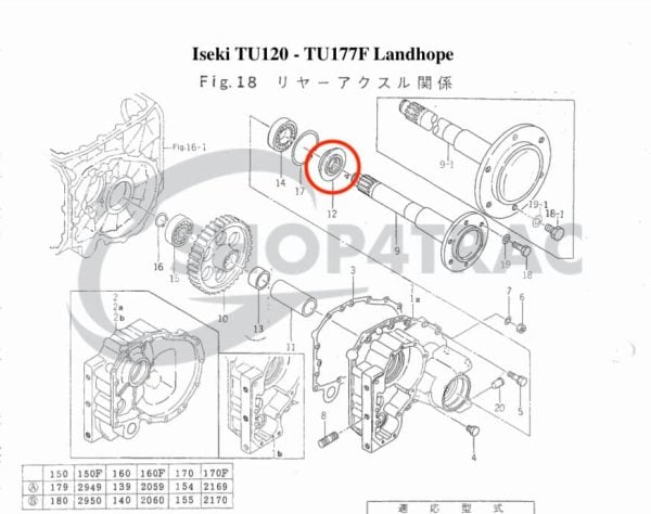 Uszczelniacz Iseki tylnej osi TX | TU | TF | Bolens G152 – G174