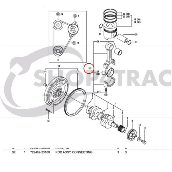 Drijfstang geschikt voor Yanmar 3TNE84 | 4TNE84 | 3TNE88 | 4TNE88 | 3TNV88 | 4TNV88