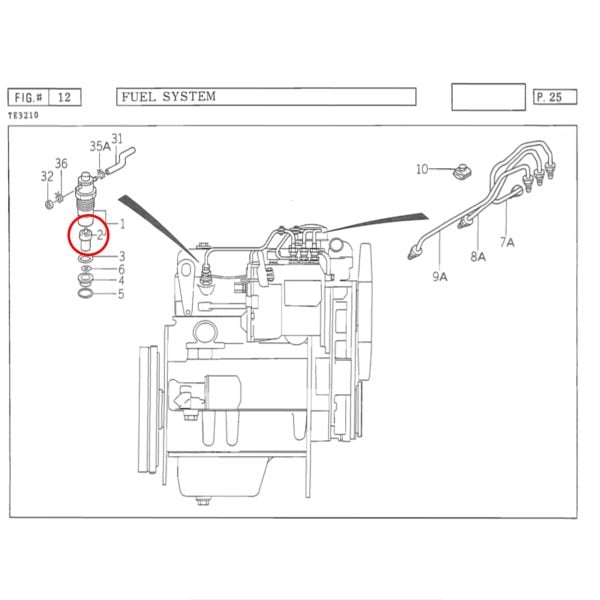 Verstuiver nozzle Iseki TL1900 – TL2700 | TU1700 – TU2101 | TE3210 | Gutbrod 4200 – 4250 | Hinomoto C172 – C174