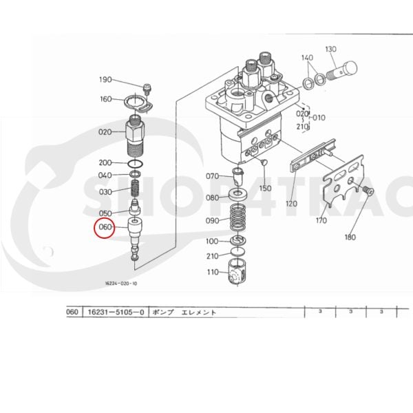 Bomba de combustible ORIGINAL Kubota D905 – D1305 | Hitachi | Ausa | Giant | Manitou | Schäffer