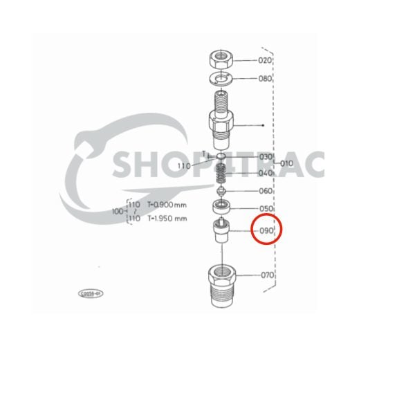 Inyector de combustible para Kubota D1403 | D1463 – D1703 – V2003 – V2203 | Hinomoto | Terex | DN0PD80 | Giant | Doosan