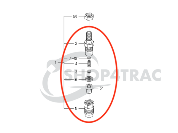 Iniettore di carburante completo Iseki SXG19 – SXG326 | TXG23 – TXG237 | TM223 – TM3247 | TLE3400 | DN0PD620