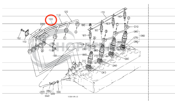 Línea de inyección | Línea de presión Kubota V1305 | V1505 | D1005 | D1105