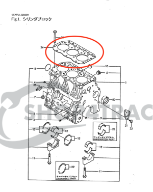 Gasket set Yanmar F17 - F175 | FX16 - FX175D | F5 - F7 | 3TN75U
