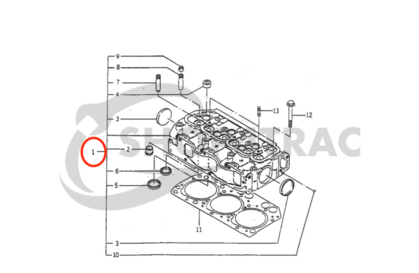 Culasse Iseki E3CD | E3CD-T | E3CE | complet + joint de culasse + bougie de préchauffage