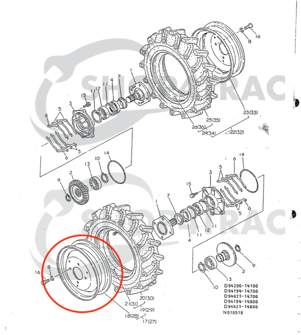 Rueda | llanta Yanmar F13D – F16D | FX14D – FX16D