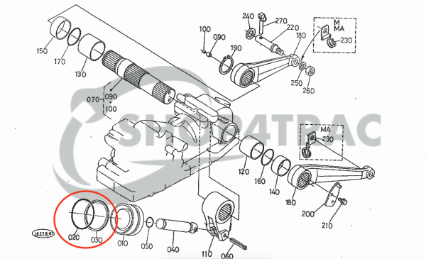 Hefcilinder O-ring en Steunring Kubota GL19 – GL32 | GL220 – GL338 | Hinomoto NX